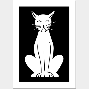 White cat Posters and Art